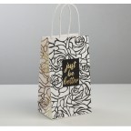 Пакет подарочный крафт Just Be Better 12*21*9см