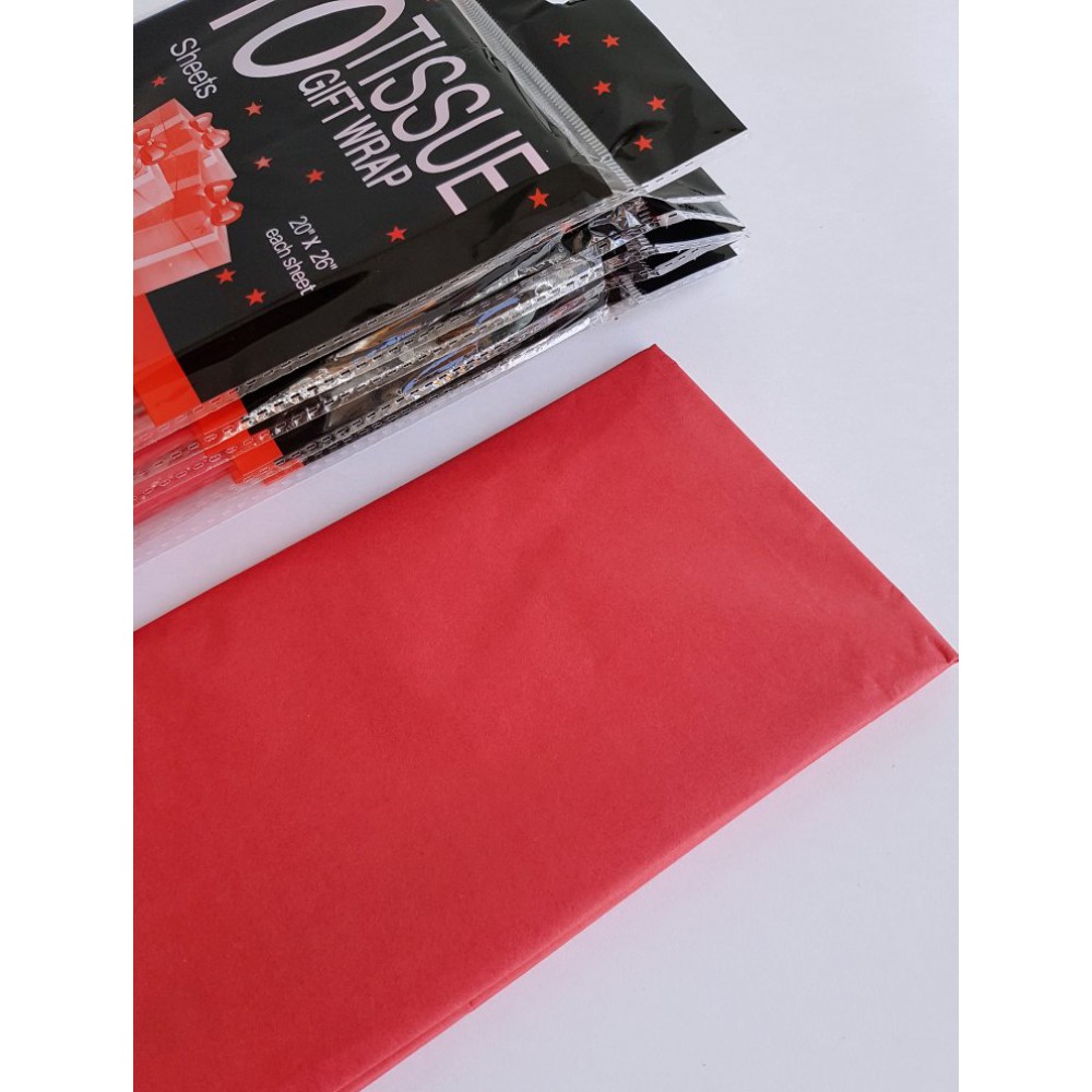 Бумага упаковочная тишью, красный 50*66 см