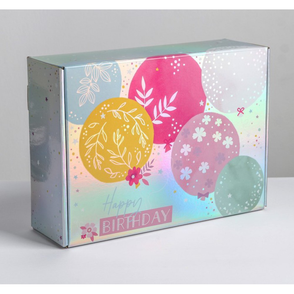 Коробка складная "Happy Birthday" 30,5*22*9,5см