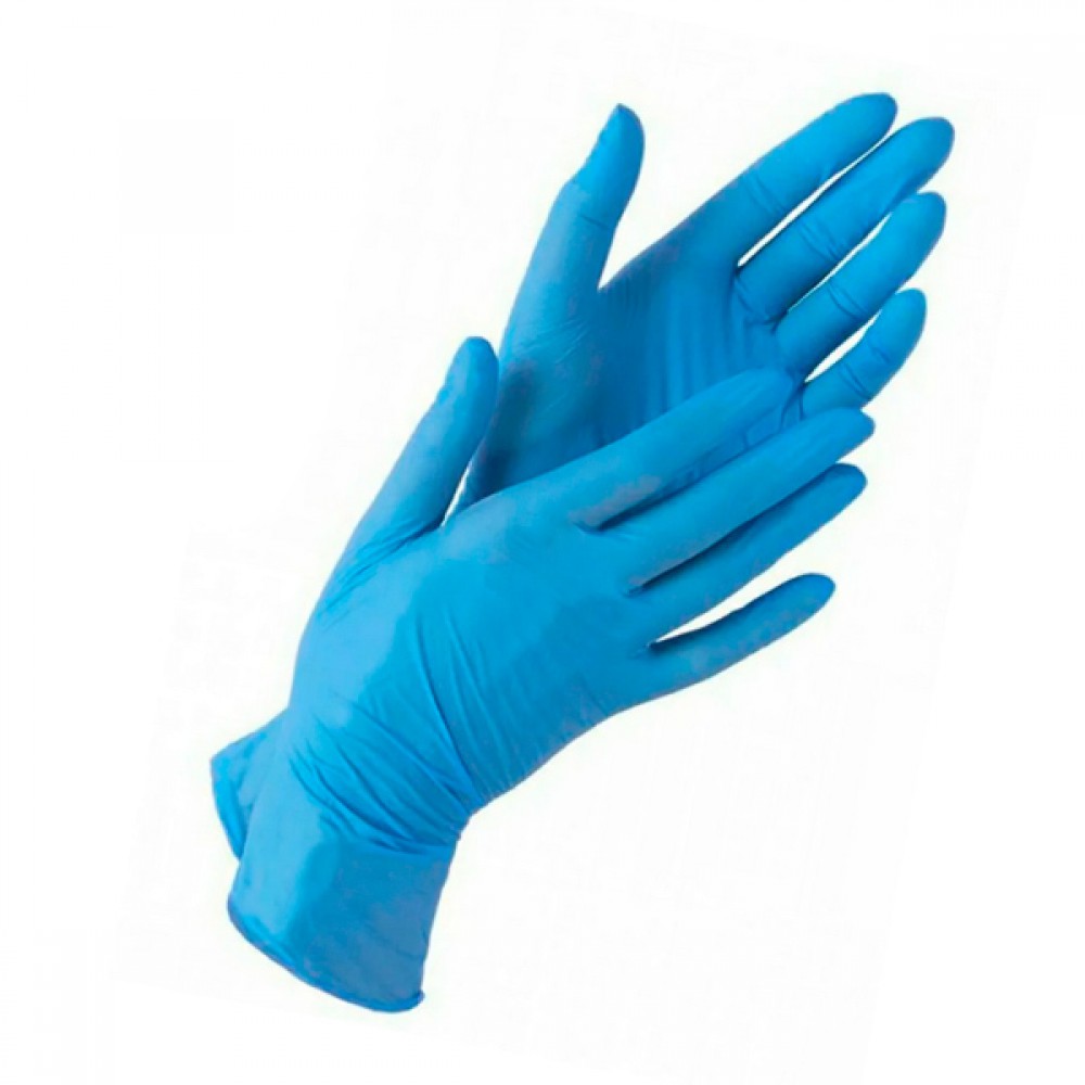 Перчатки нитриловые (M) голуб AVIORA (1 пара)