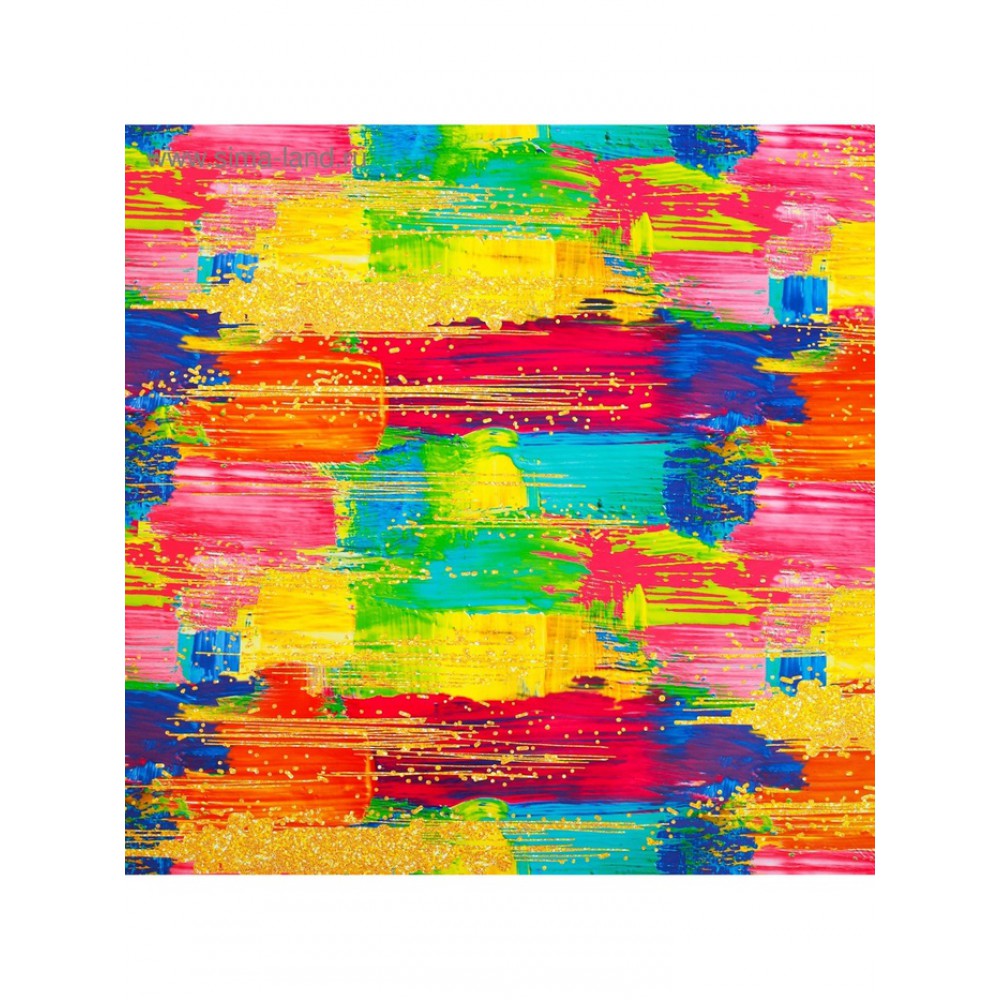 Бумага упаковочная глянцевая "Мазки" 70*100см. 