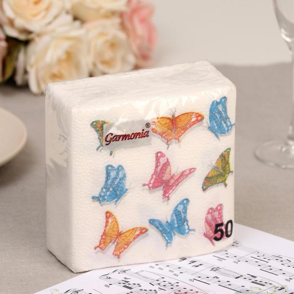 Салфетки бумажные "Гармония цвета" 24*24см. 50шт. в асс.