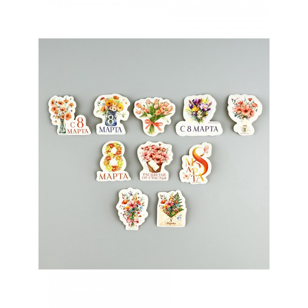 Набор стикеров «8 марта», 5×5 см