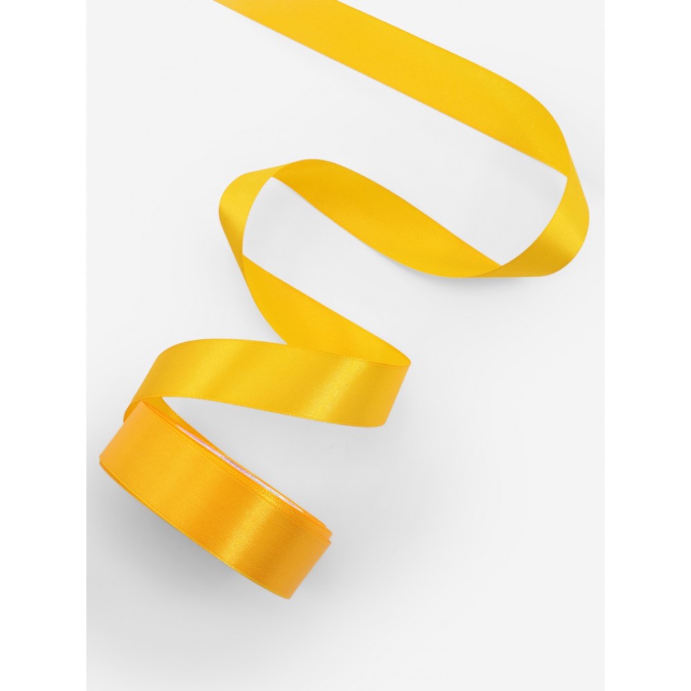 Лента атласная, 25 мм, 23±1 м, жёлтая №16