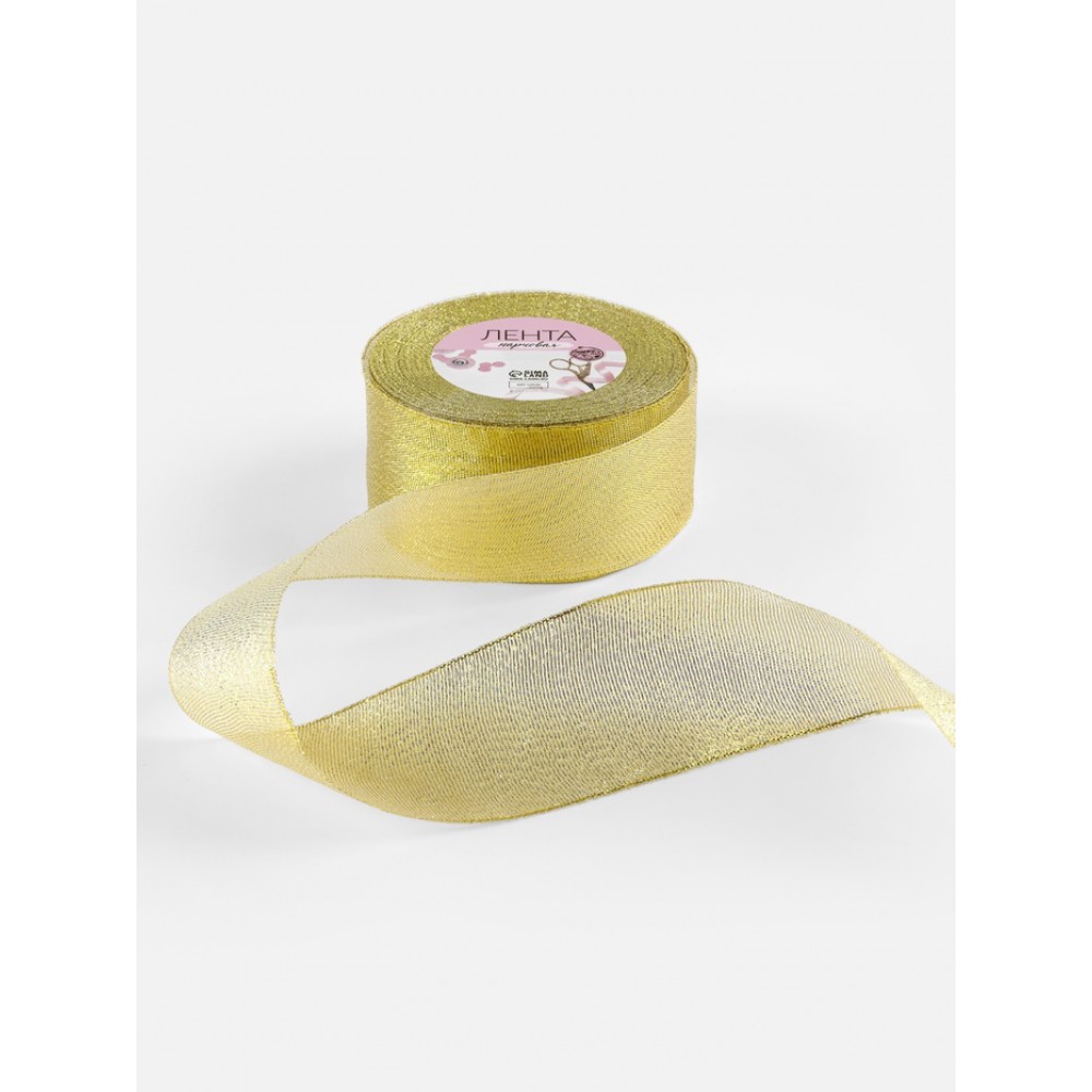 Лента парчовая 50мм. 23+1, золотая 