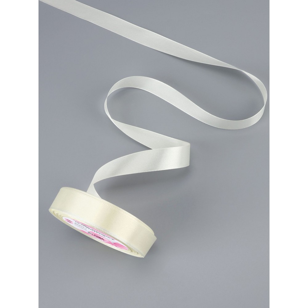 Лента атласная 20мм.* 23+1, №02, цвет сливочный