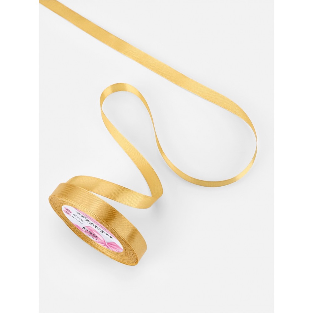 Лента атласная, 12 мм × 23 ± 1 м, цвет золотисто-бежевый №56