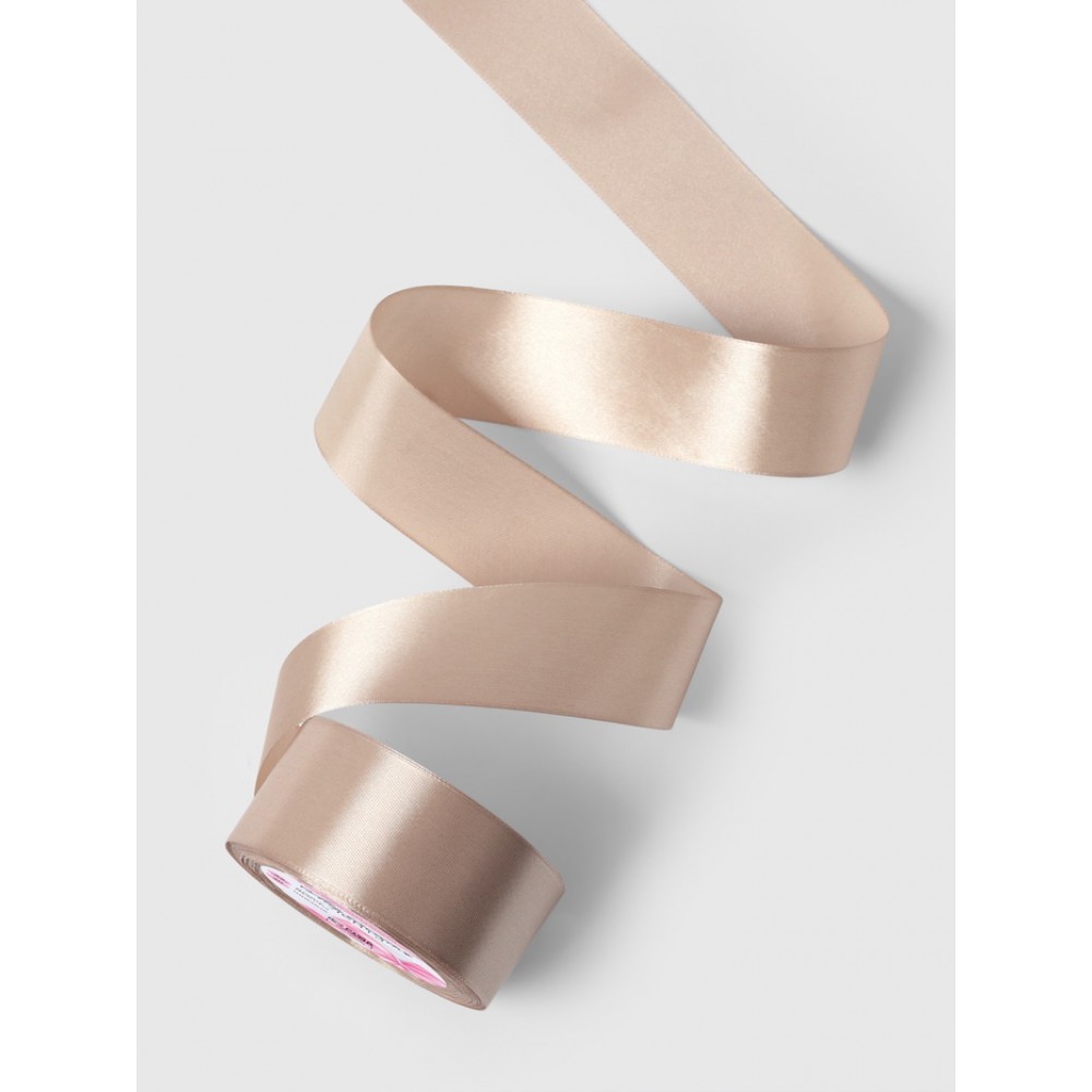 Лента атласная, 40 мм, 23±1 м, тёмно-кремовая №268