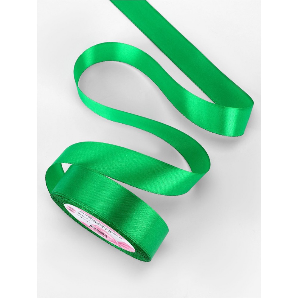 Лента атласная, 25мм*23±1м, зелёная №19