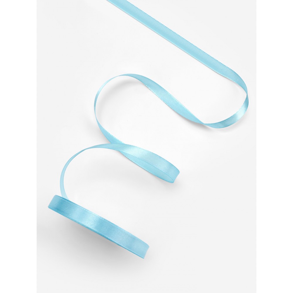 Лента атласная, 10 мм, 23±1 м, голубая №211