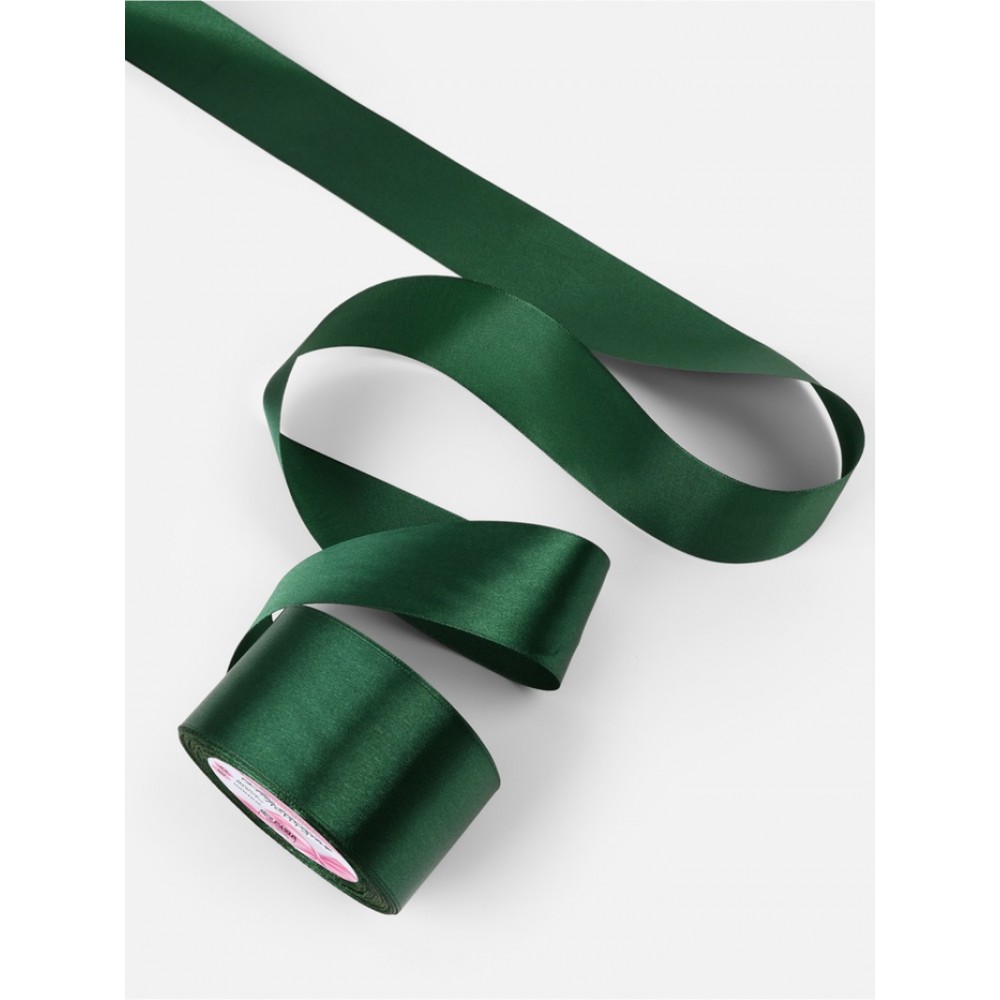 Лента атласная 50мм 23+1м, цвет тёмно-зелёная