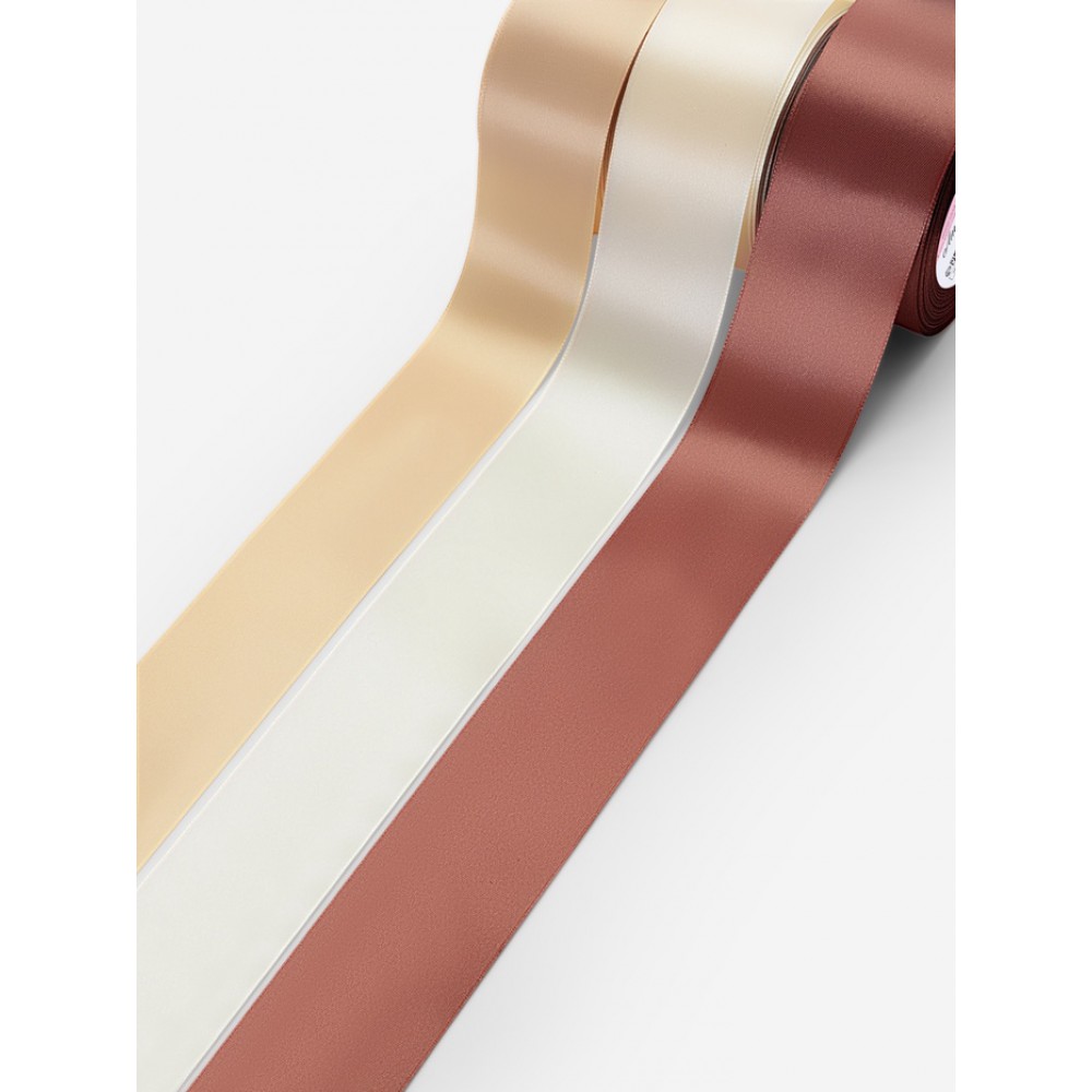 Набор атласных лент 50мм.23+1м. фиолет/беж