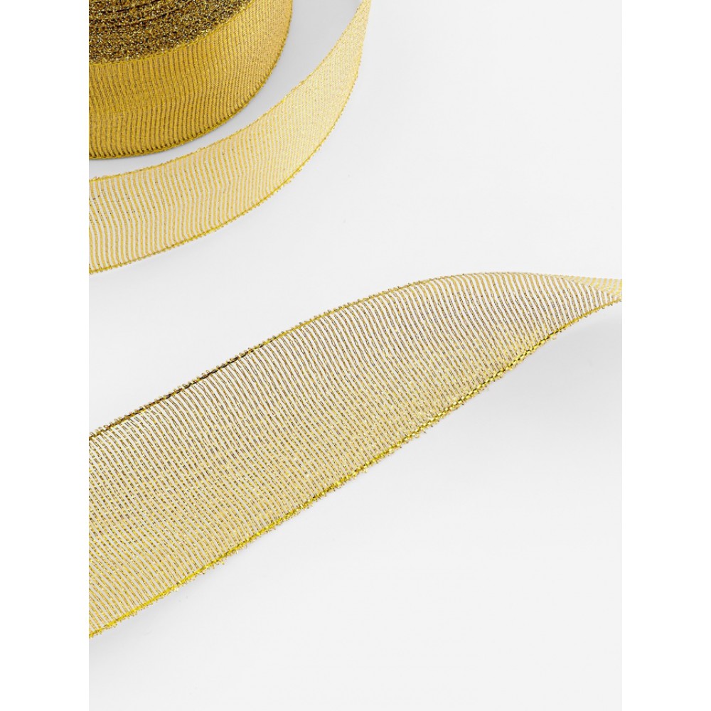 Лента парчовая, 40 мм, 23 ± 1 м, цвет золотой