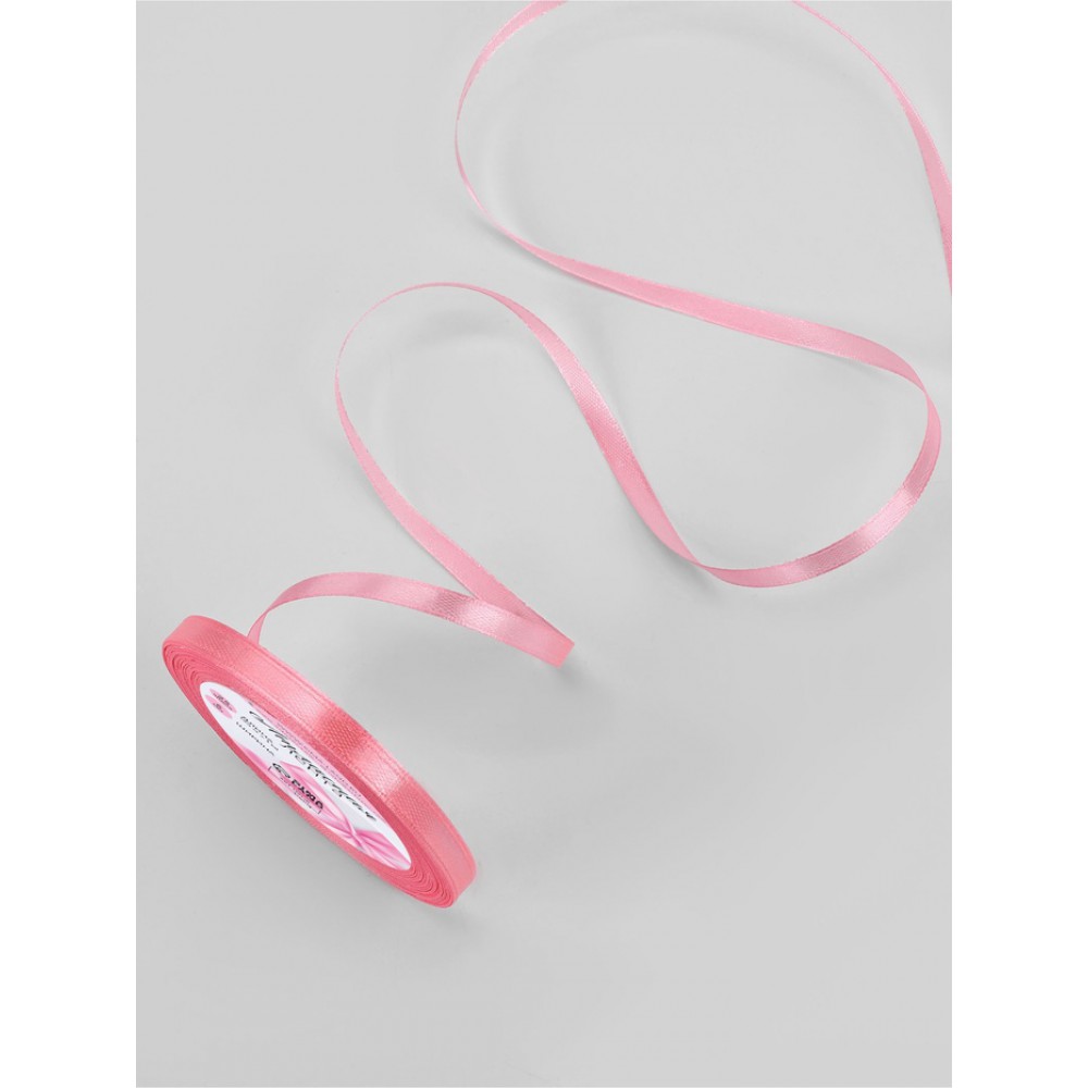 Лента атласная 6мм. 23+1,нежно-розовая №147