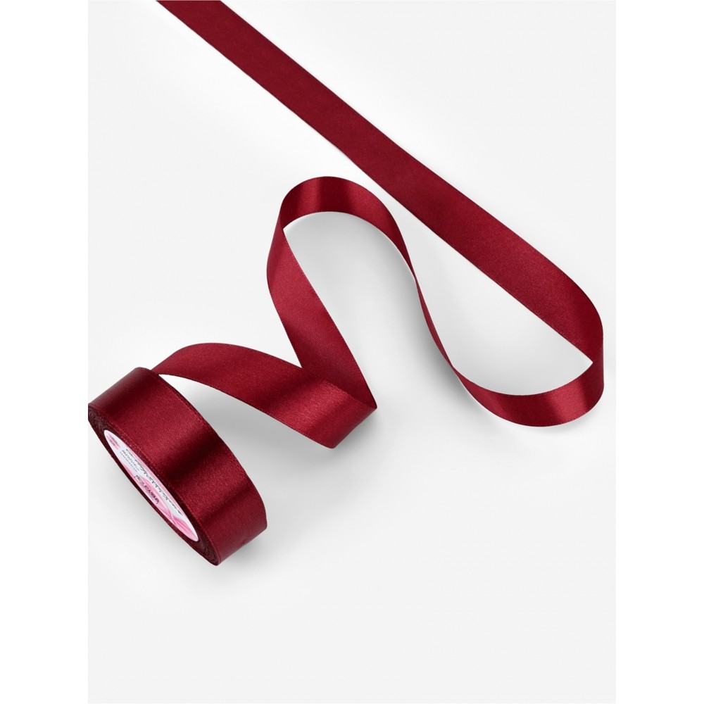 Лента атласная 25мм 23+1 №37, бордовый