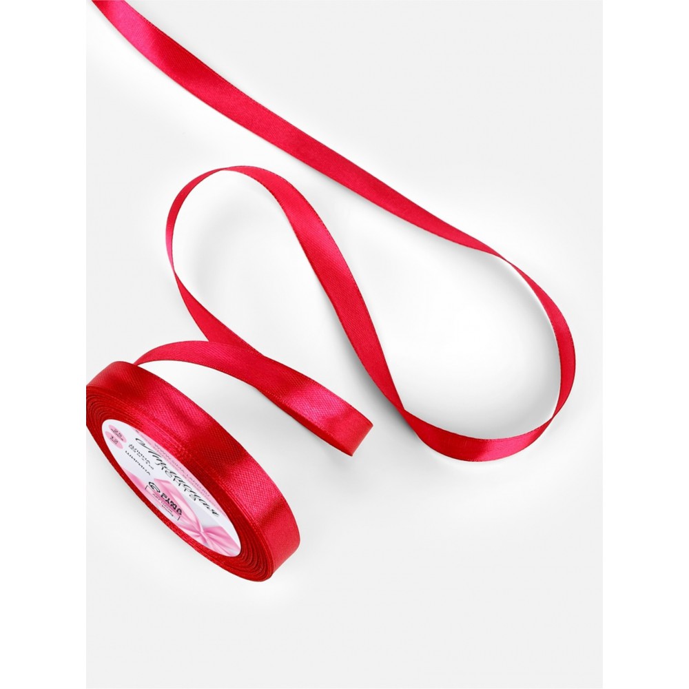 Лента атласная 12мм. 23+1 м. бордовый №33