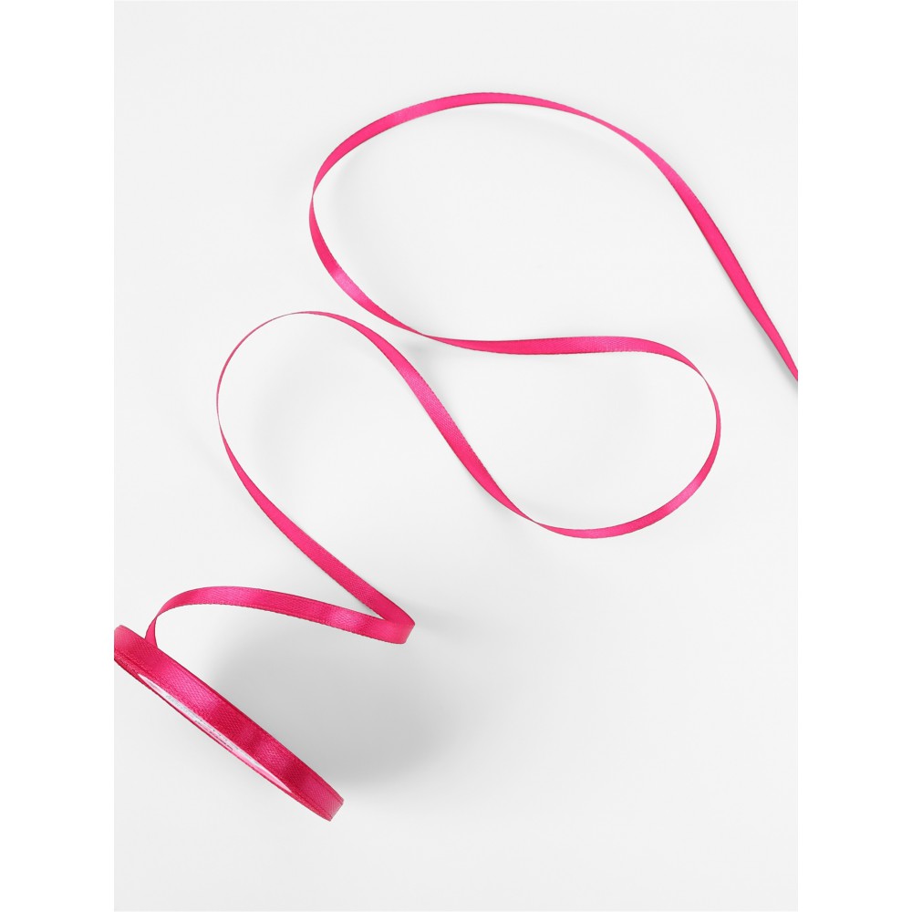 Лента атласная 6мм. 23+1, ярко-малиновая №28