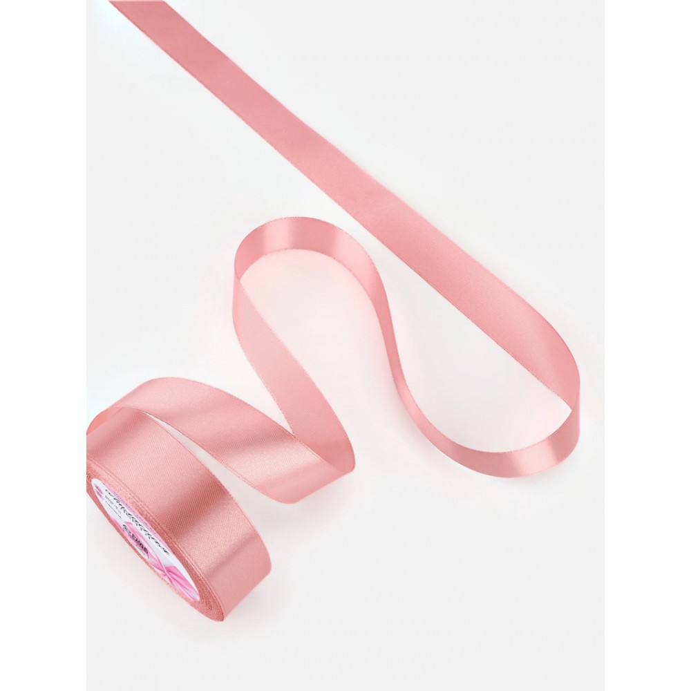 Лента атласная 25мм.  23+1м пастельно-розовая