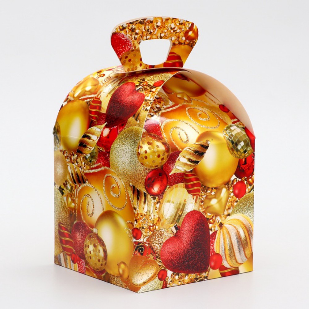 Коробка "Золотые шары" 15*15*19см