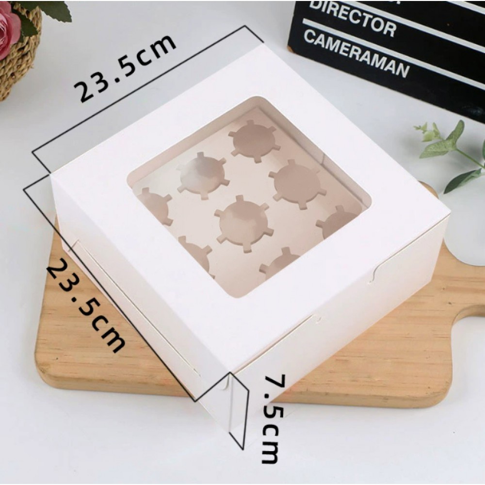 Коробка для капкейков белый 23,5*23,5*7,5см