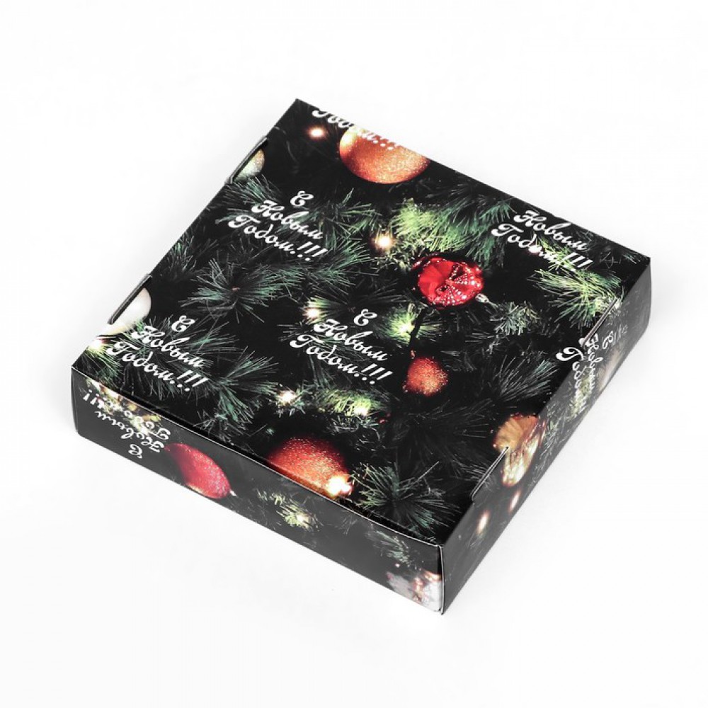 Коробка сборная "Счастливого рождества" 11,5*11,5*3см