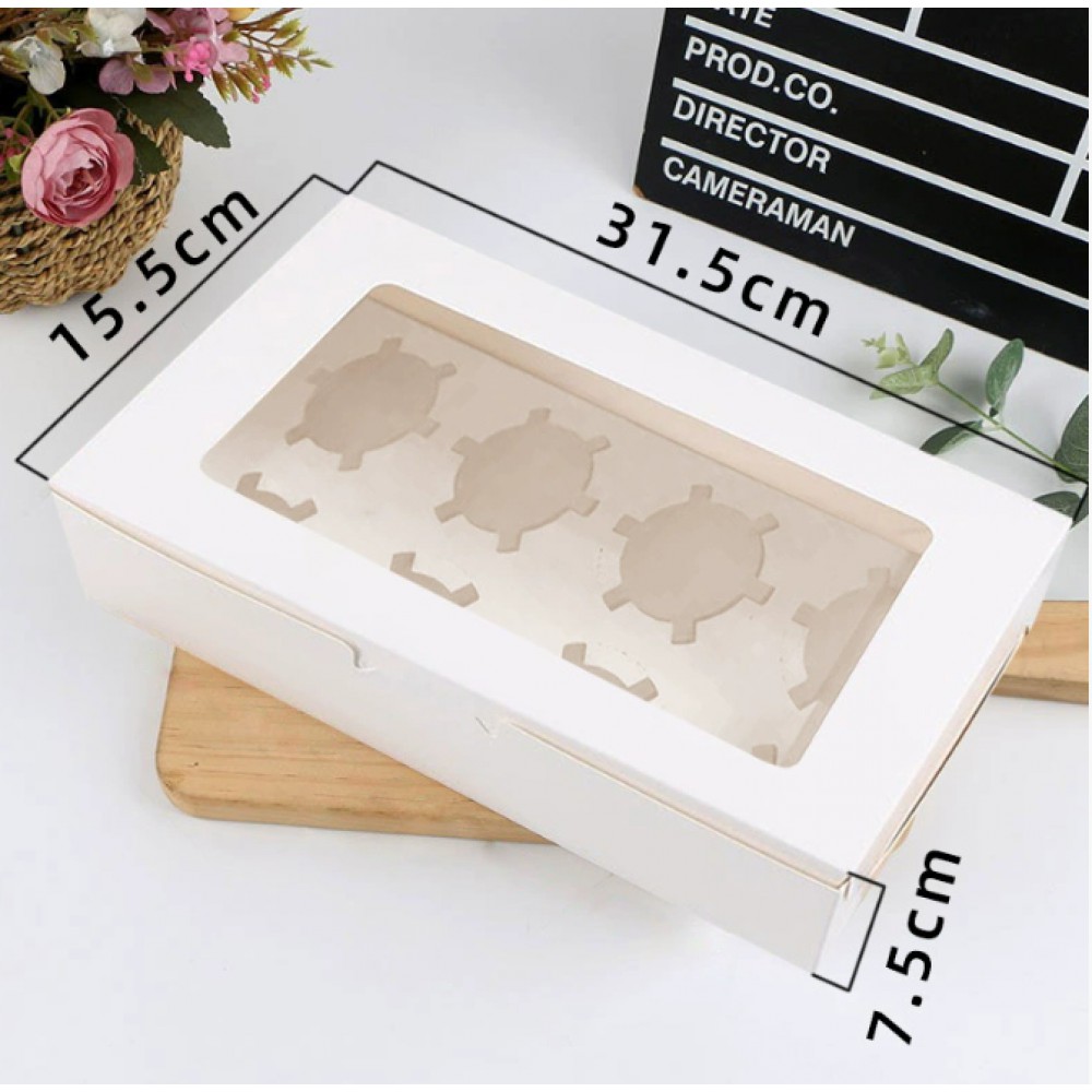 Коробка для капкейков белый 31,5*15,5*7,5см