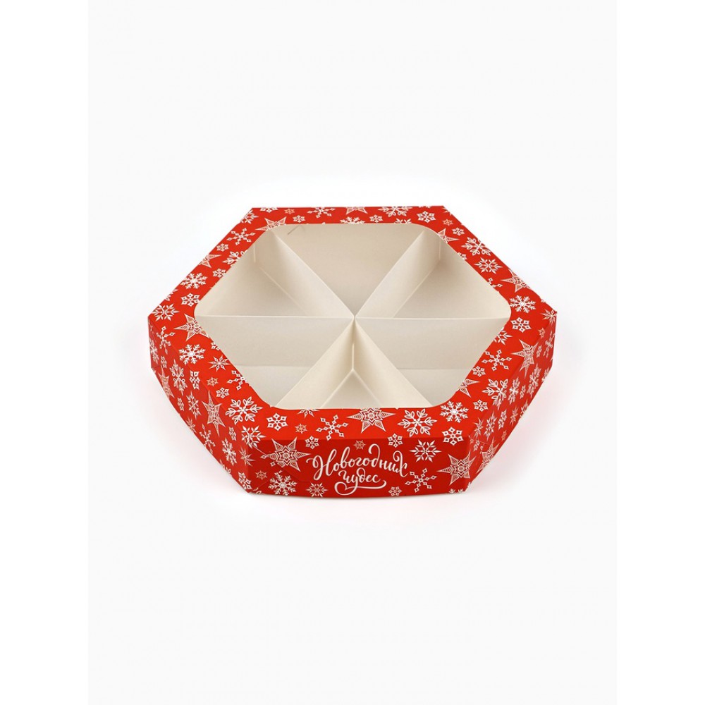 Коробка складная "Новогодних чудес" 23*23*4см