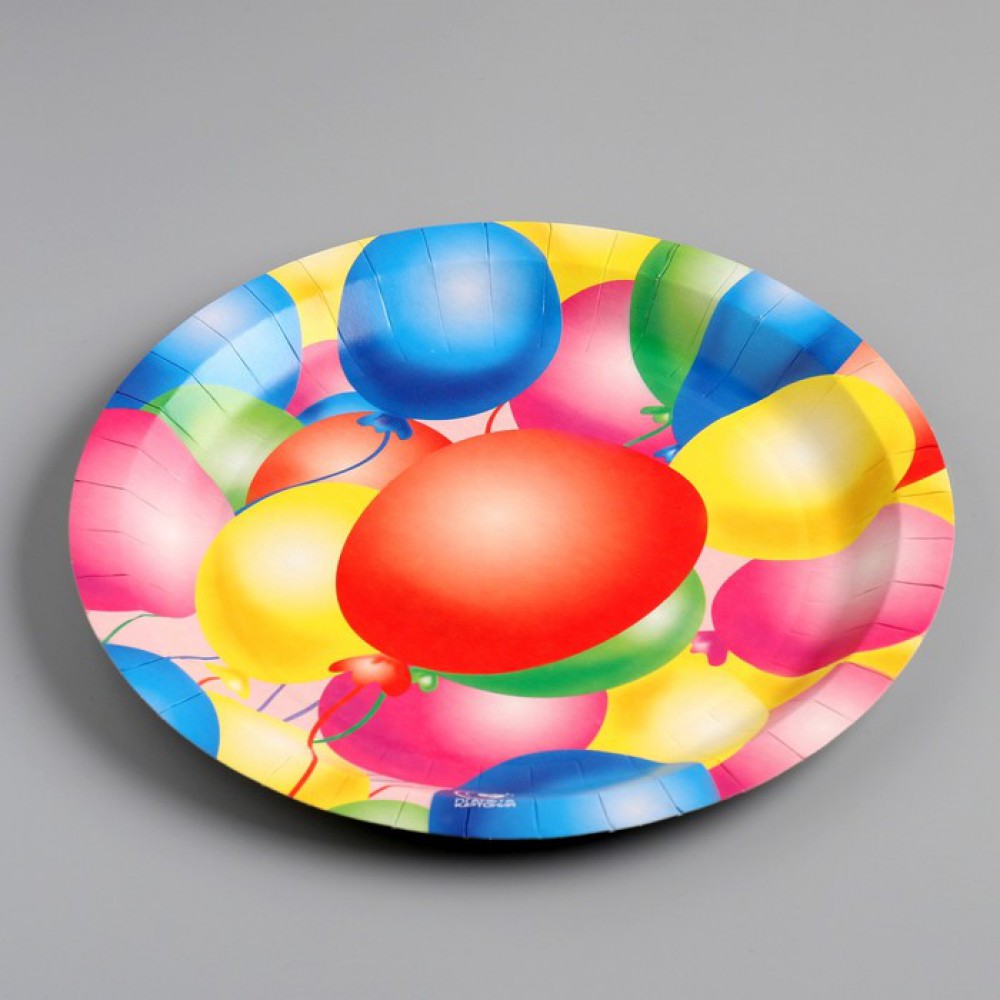 Тарелка бумажная «Шары» , 18 см  (10шт)
