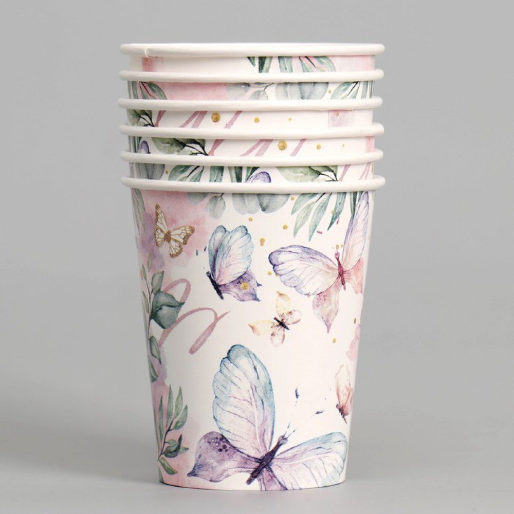 Стакан бумажный «С днём рождения», 6 шт. 