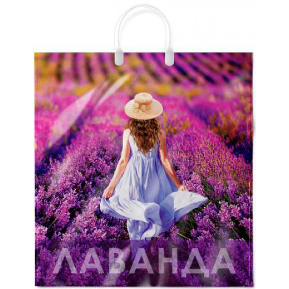 Сумка ламинир. с пласт руч. 40*44/100 "Лаванда"
