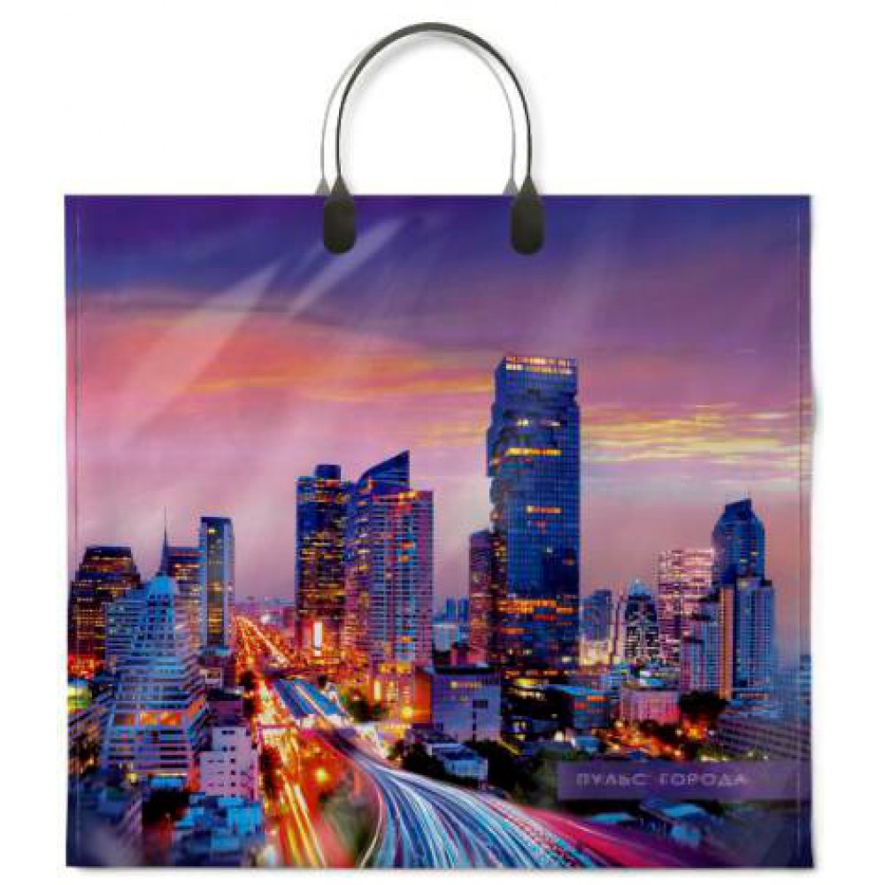 Сумка ламинир с пласт.руч. 37*34/80 "Пульс города"