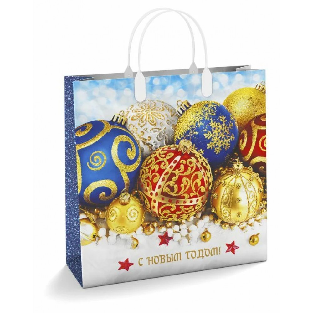 Сумка подарочная  "Новогодние сокровища", 30x30 см, мягкий пластик, 150 мкм
