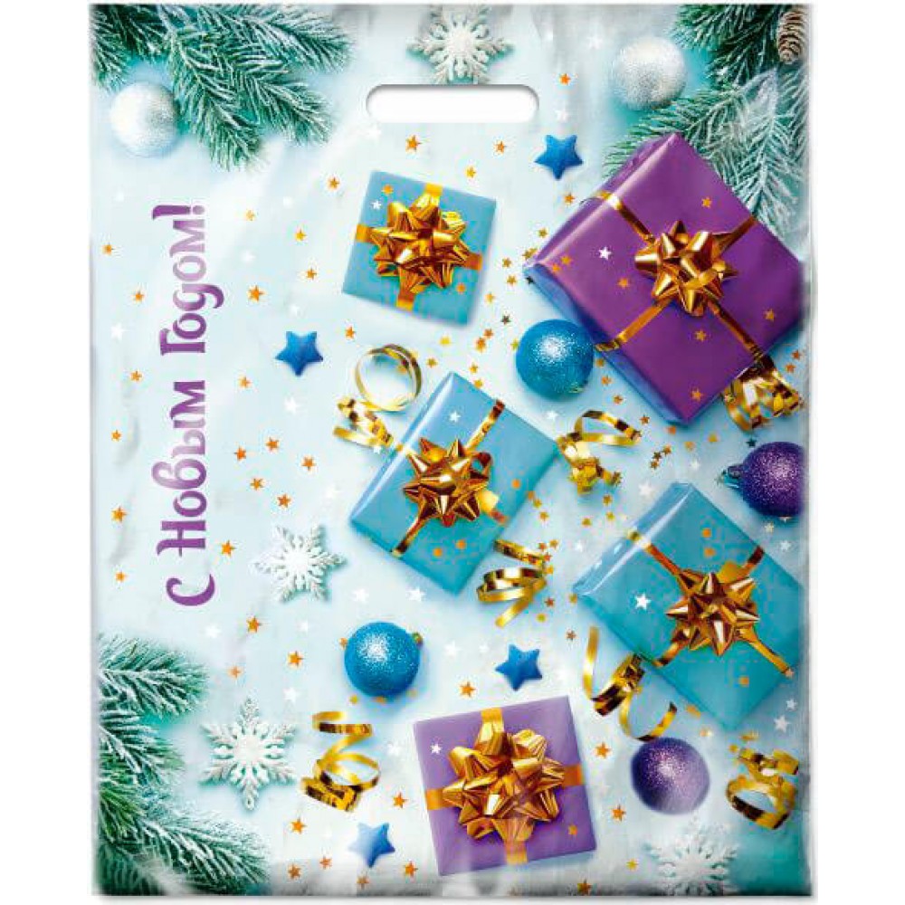 Пакет "Подарки", 38х47, ПВД, 60 мкм