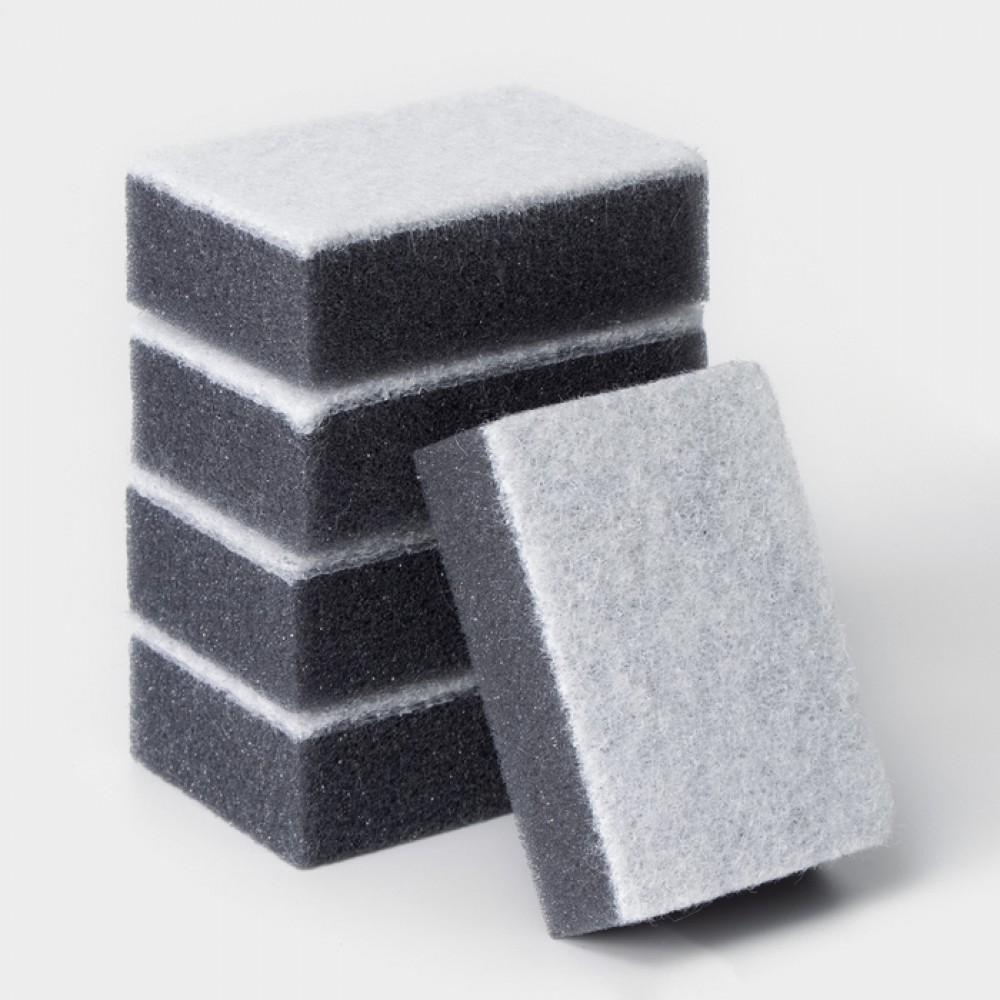 Набор губок для  посуды Raccoon 5шт.с частицами угля 8,8*6*3см.