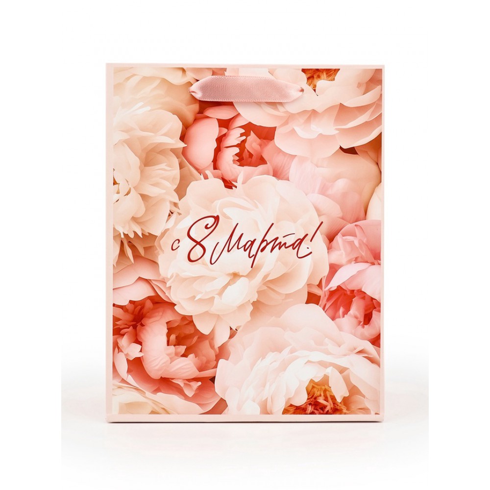 Пакет подарочный ламинир. «8 марта», 18×23×10 см