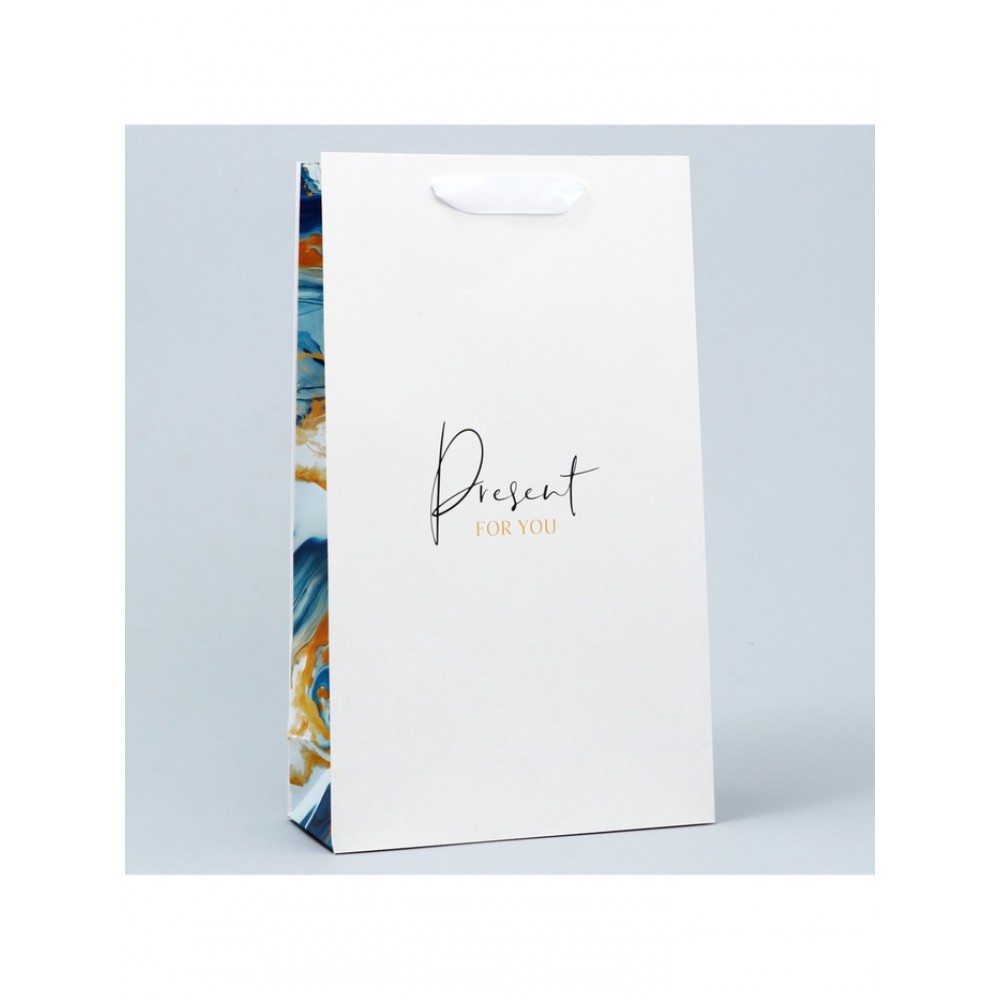 Пакет под две бутылки "Present for you" 35*20*9см. 