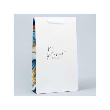 Пакет под две бутылки "Present for you" 35*20*9см. 