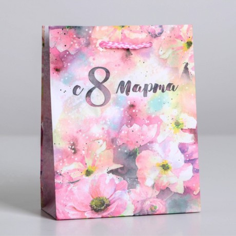 Пакет ламинир. "8 марта" 12*15*5,5см.