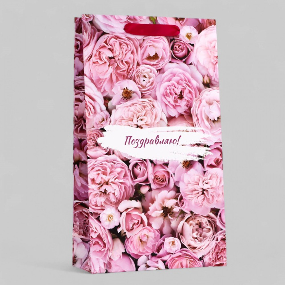 Пакет под две бутылки в асс. 35*20*9см.