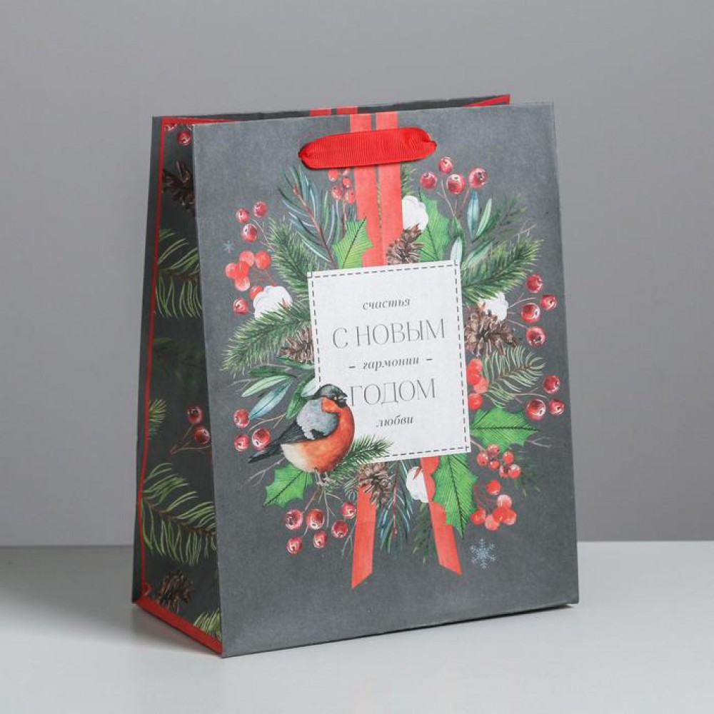 Пакет подарочный «Счастья и любви», 18×23×10 см