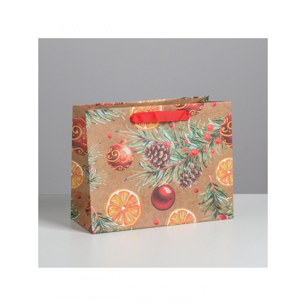 Пакет «Новогодние шарики», 23×18×10 см 