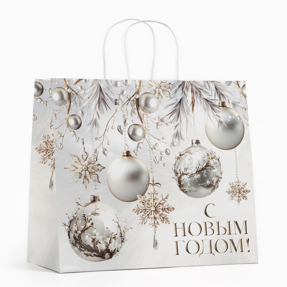 Пакет подарочный «Новогодние шары»,, 32×28×15 см