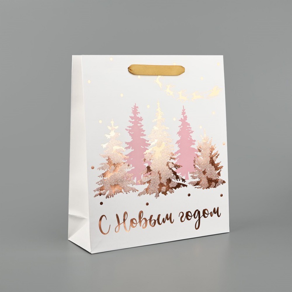 Пакет подарочный «Сказочный лес», 30×26×9 см