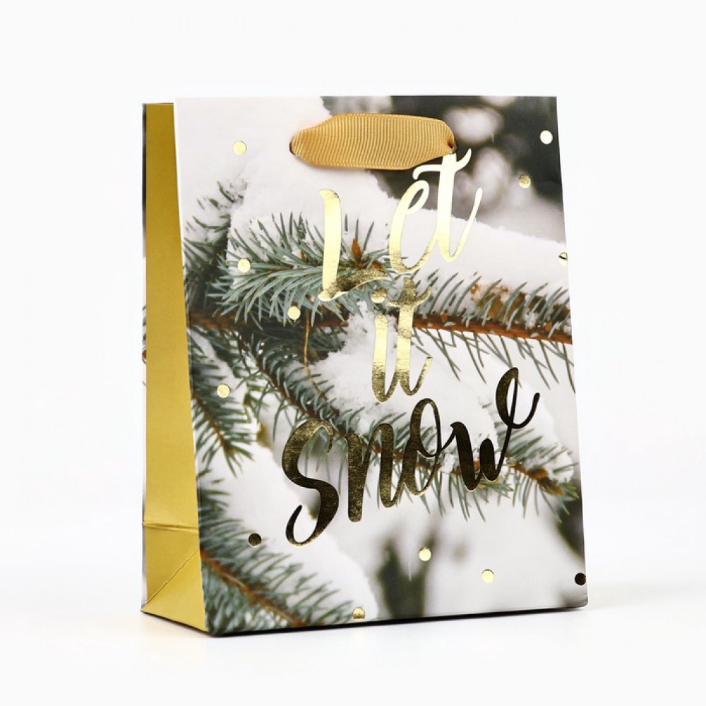 Пакет подарочный «Зимний лес»,  5.5 см × 15 см × 12 см