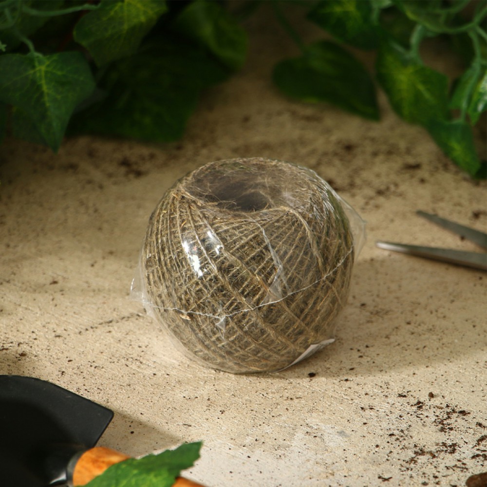 Шпагат льняной, 50 м, 1 нить, лён, Greengo