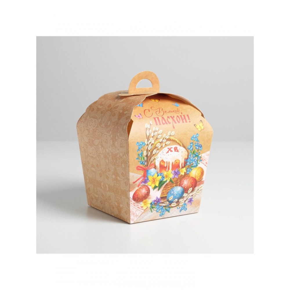 Коробка для кулича «С Великой Пасхой», 17×17×20 см