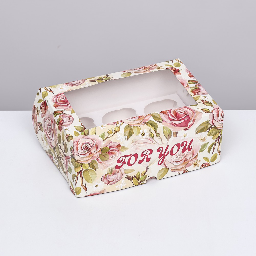 Коробка для 6 капкейков  For you, 25×17×10 см