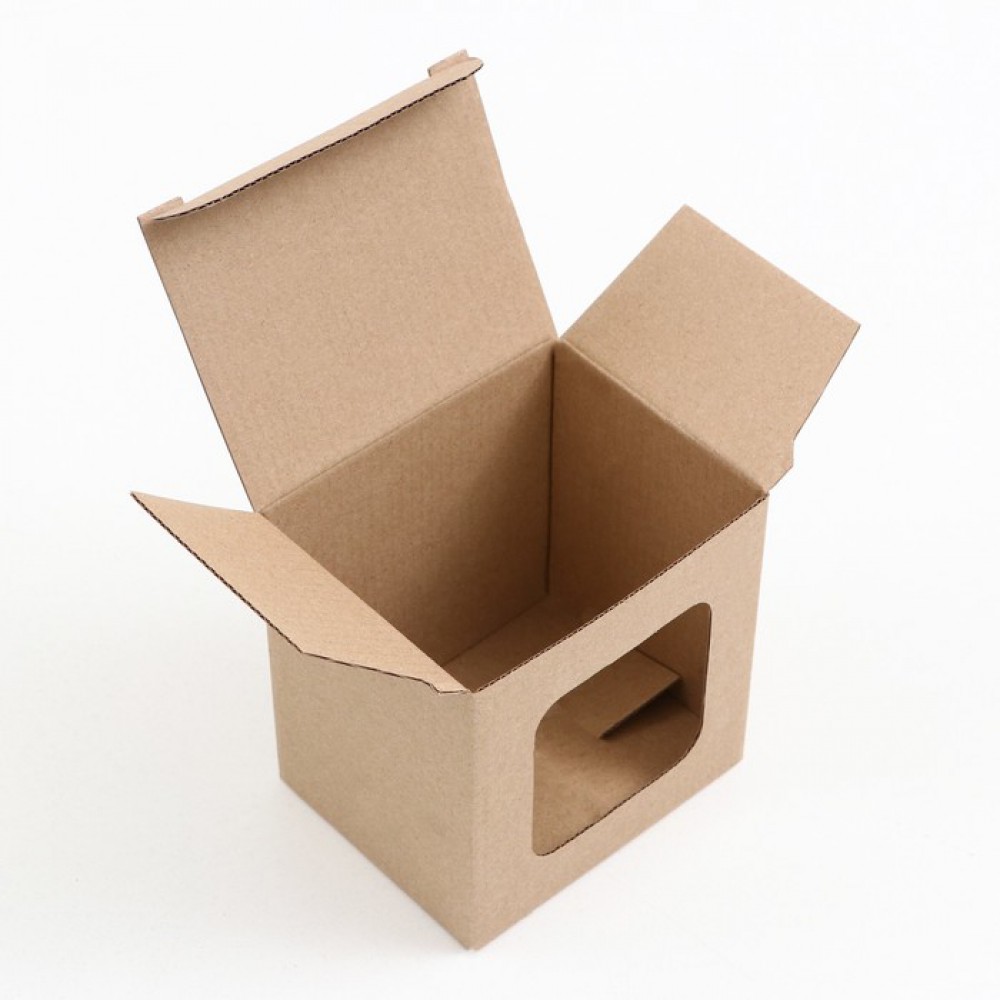 Коробка под кружку с окном белая 12*9,5*12см. 