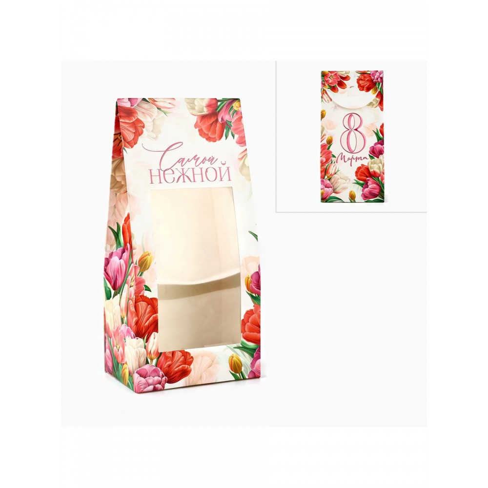 Коробка складная «8 Марта», 9×19×6 см