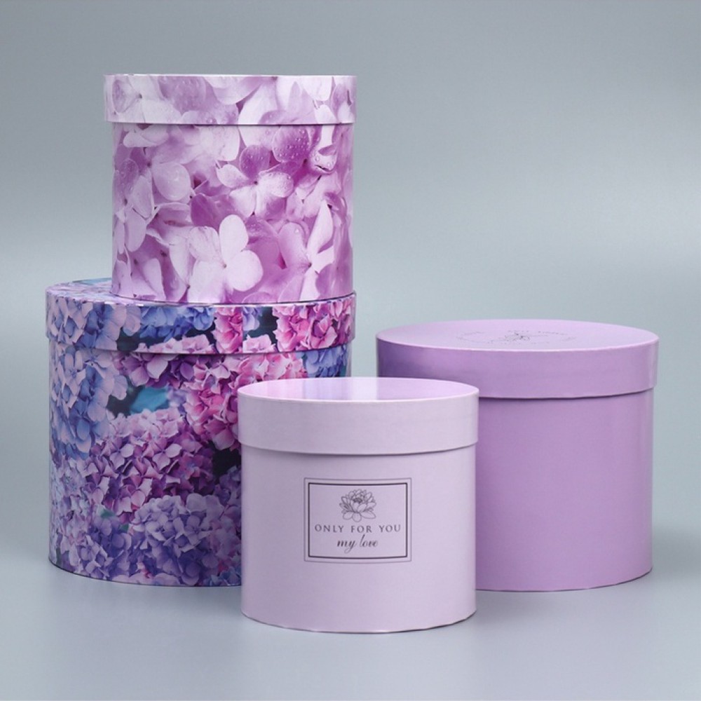 Коробка шляпная для цветов "Лаванда"  №3